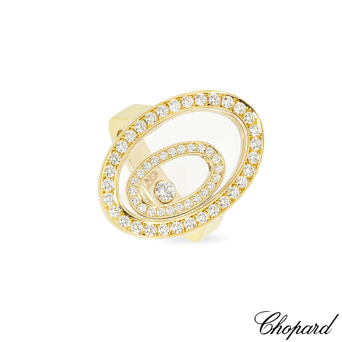Chopard Yellow Gold Happy Spirit Diamond Ring Size 53 82/5879/0 Chopard Yellow Gold Happy Spirit Diamond Ring Size 53 82/5879/0